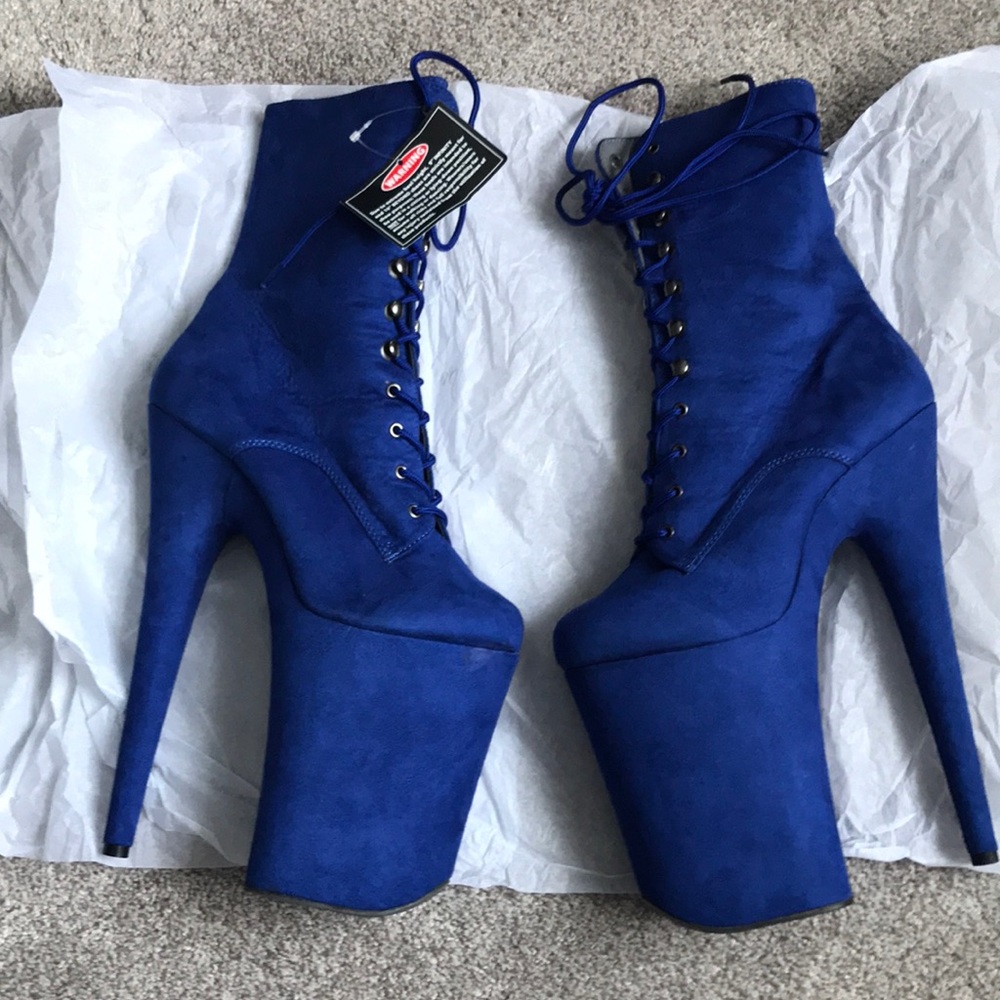 Pleaser 9 Infinity blue platform 9" boot dance heels boots 1020 pole work